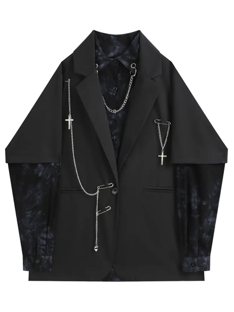 

2023 Spring Autumn Korean Vintage Gothic Blazers Women Casual Oversized Female Suit Jackets Harajuku Outwear Fashion Clothes