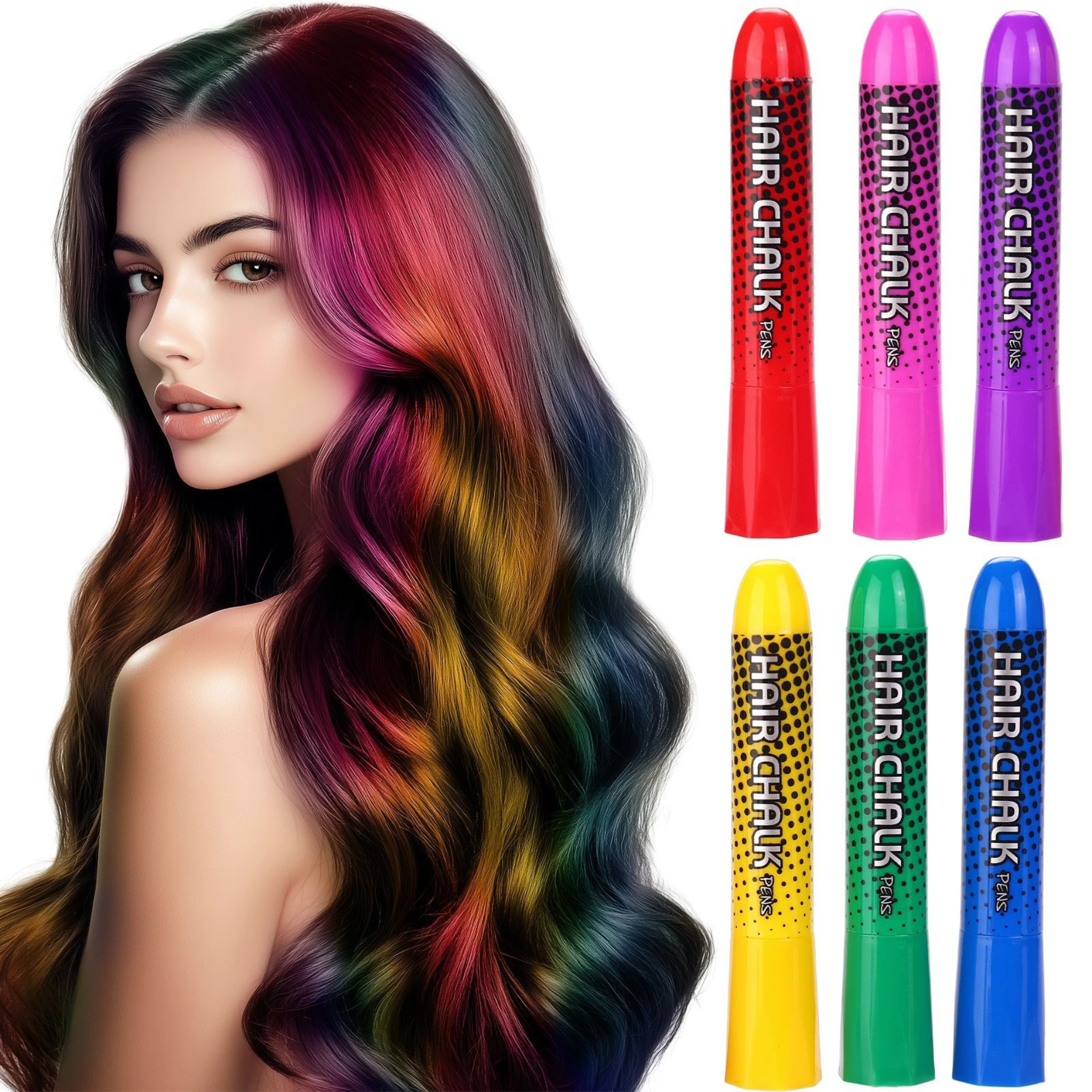

Colorful hair dye pen Disposable hairdressing pen Hair dye tool Water-based formula hair chalk Easy to clean Portable