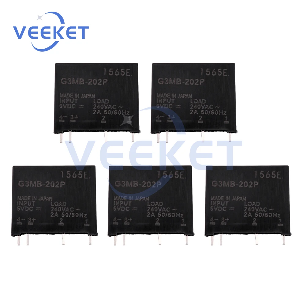 1/5PCS Relay Module G3MB-202P Smart Electronics Solid State Relay G3MB 202P DC-AC PCB SSR In 5V Out 240V AC 2A