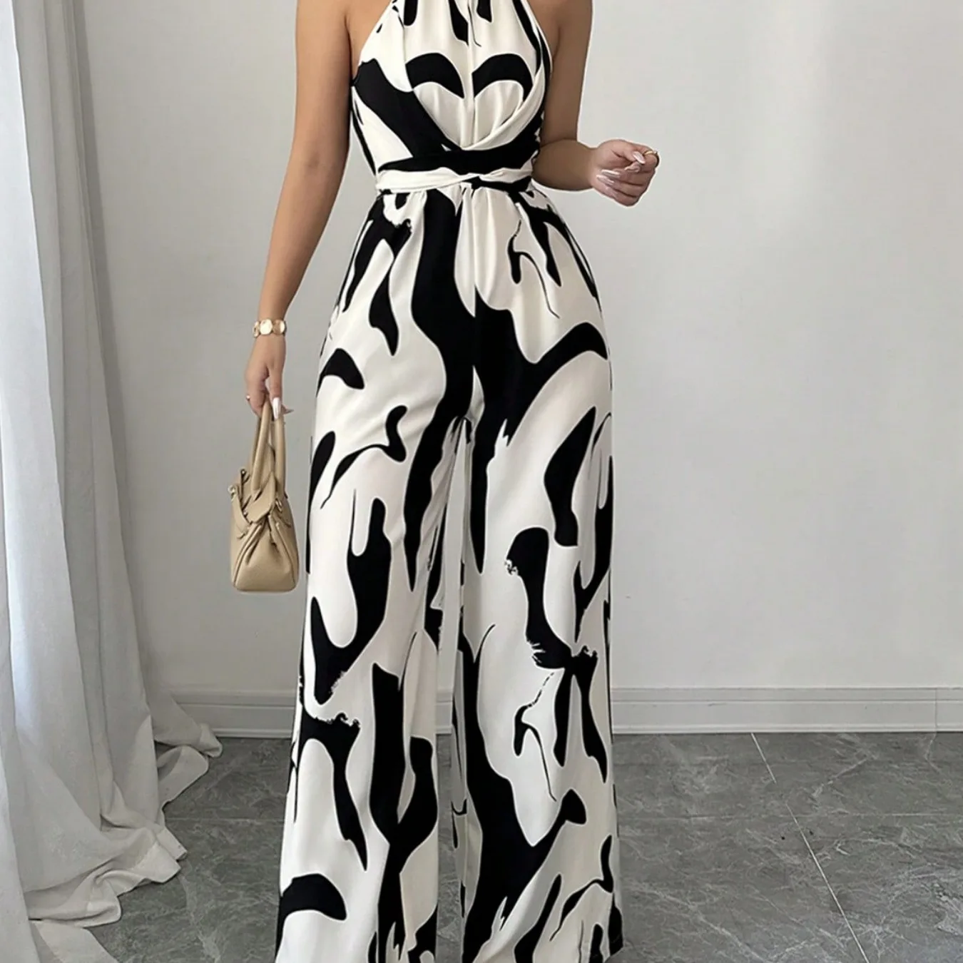 

Новые летние женские универсальные ретро-универсальные утягивающие брюки с поясом на талии, свободные широкие брюки с цветочным принтом, цельные длинные брюки