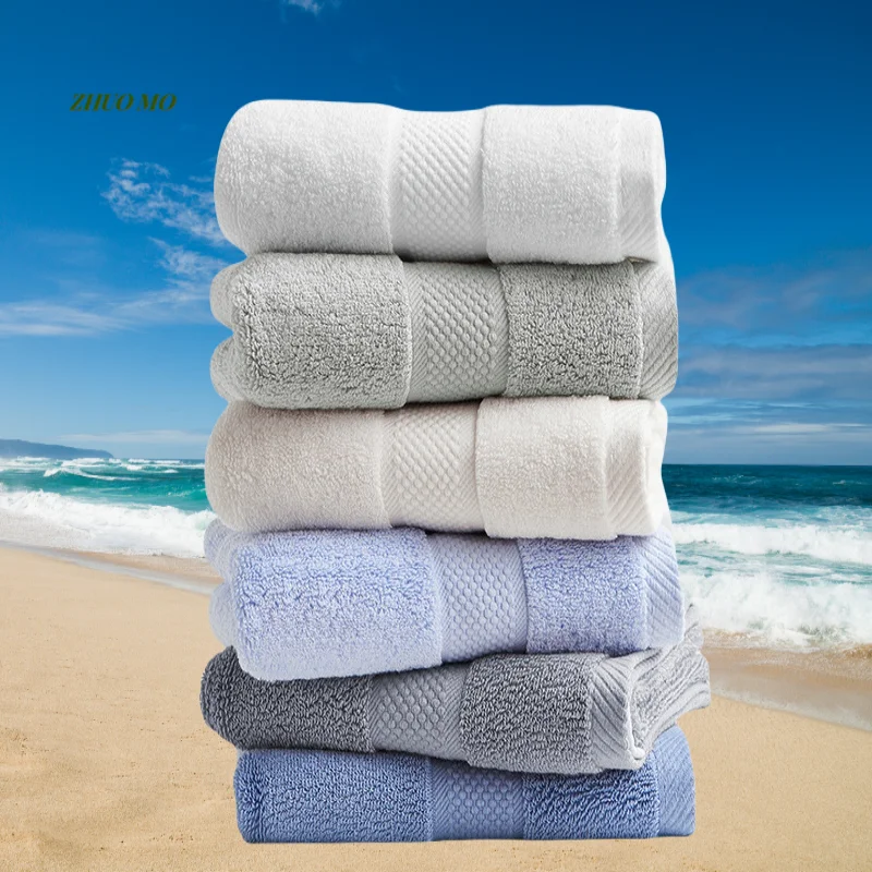 Quick Absorbent Pure Cotton Towel, Monochromatic Face Wash, Exercise Sweat Wiping, Thickened, 34x78cm, Family Hotel, 3 Piece Set