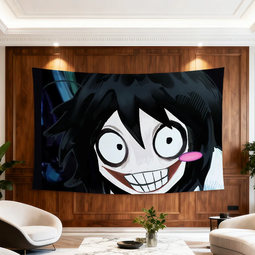 Cartoon Jeff The Killer Flagge für Zimmer, Wohnheim, Party, Hogar, Nachttisch, Wohnzimmer, Wandbehang, Gartendekoration, Banner, Geschenk – Detail 8