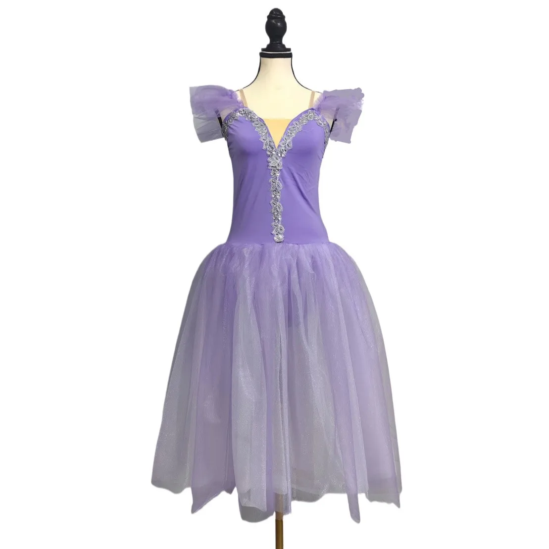 Purple Giselle Romantic Ballet Tutu Ballerina Costumes Girls Women Fairy Performance Clothing Kid Professional Ballet Long Dress