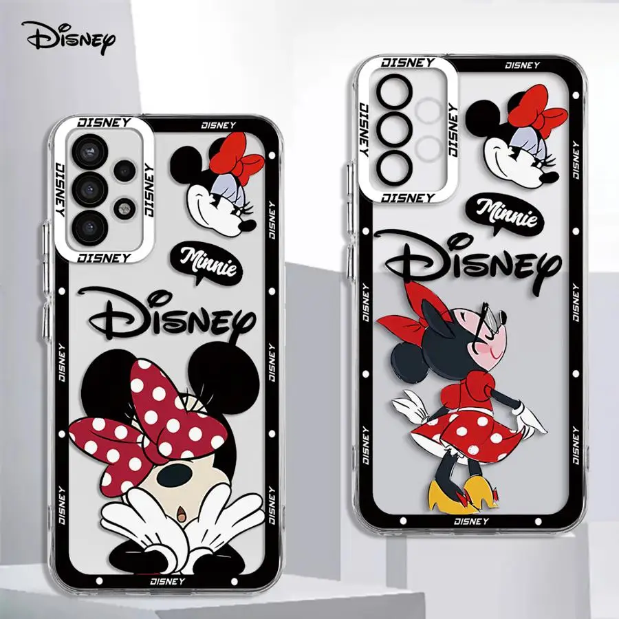 Disney Minnie Mouse Cover Case for Samsung Galaxy A35 A55A53 A54 A73 A34 A33 A25 A24 A13 A14 A15 Clear Soft Shell