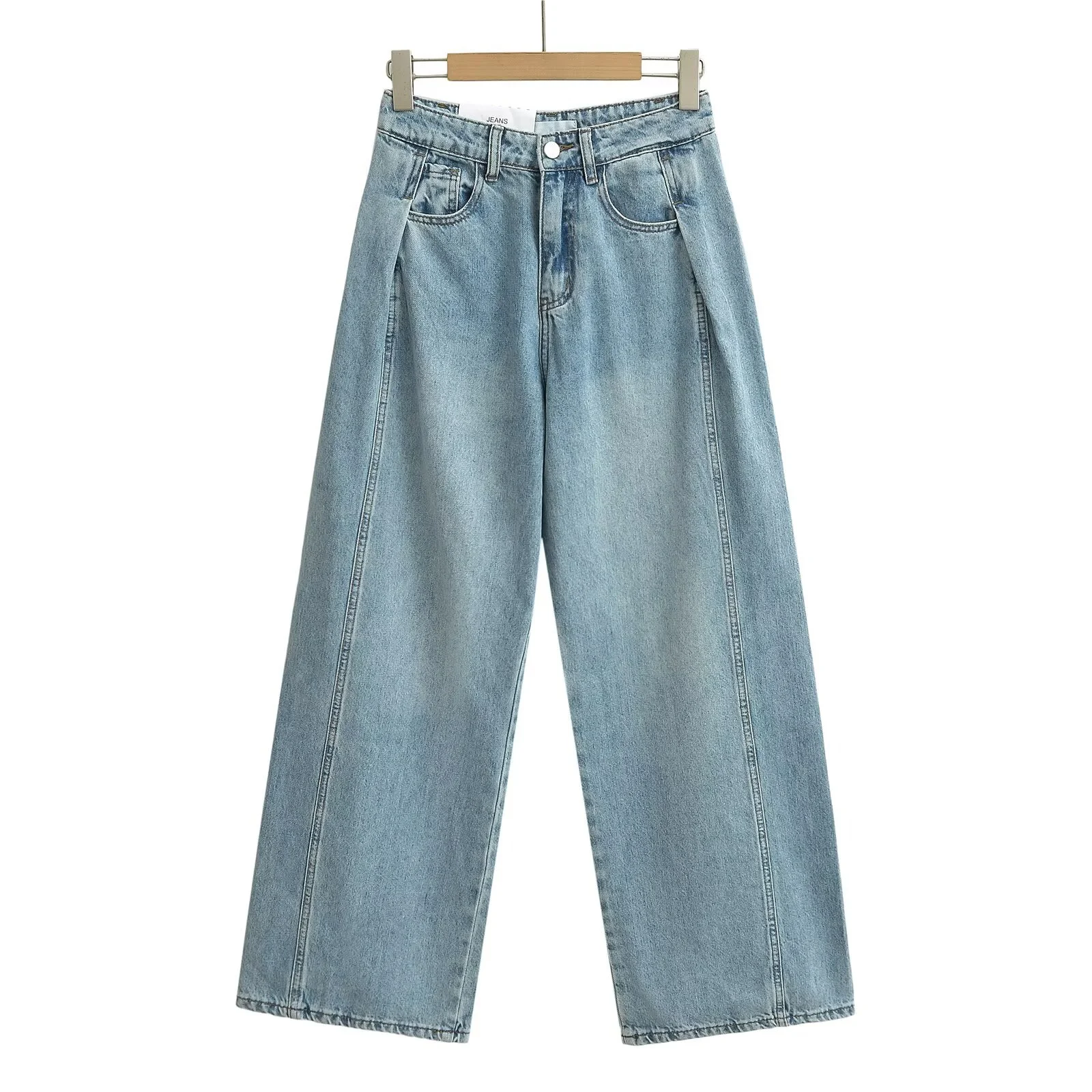 

Summer New Women's American Retro High Waist Slimming Drapey Skinny Loose Casual Denim Floor-Length Pants