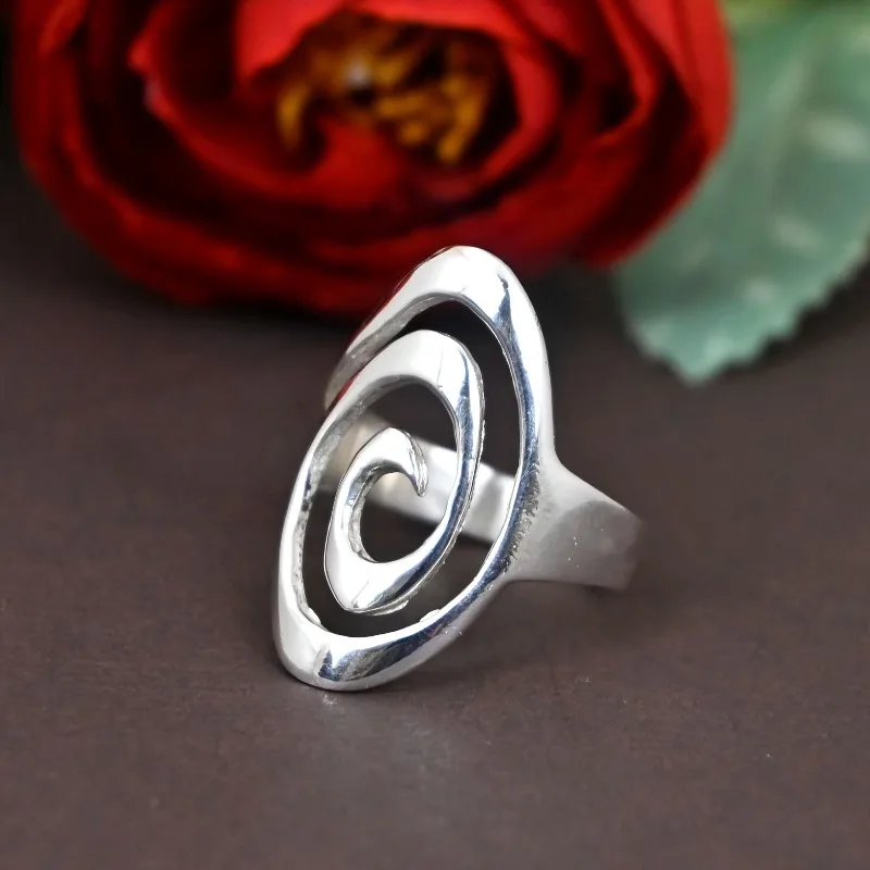 Mode Metall Spirale Conch Silber Ringe für Frauen Casting Mode Charme Finger Schmuck Hand Zubehör Geschenke