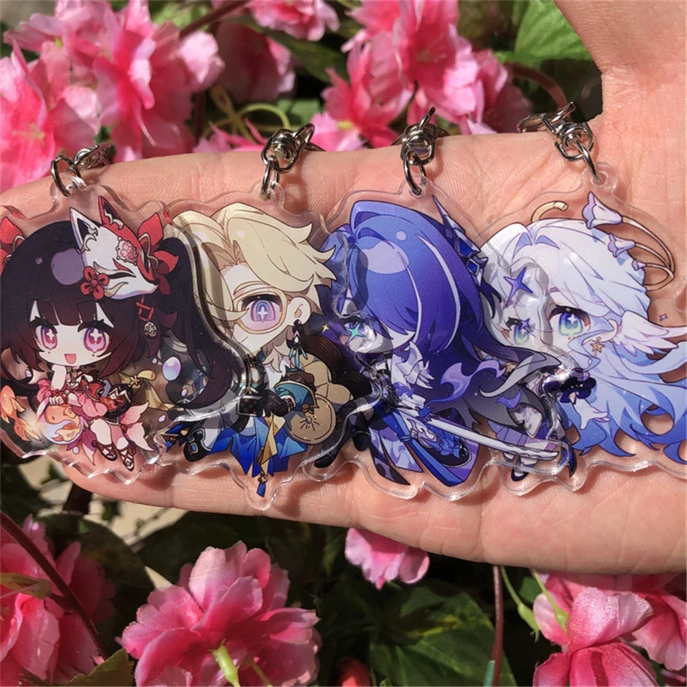 Game Honkai: Star Rail Robin Aventurine Acheron Black Swan Sparkle Cosplay Costumes Anime Key Chain Keychain Accessories Pendant