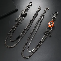 1Piece Punk style double chain skull pant chain