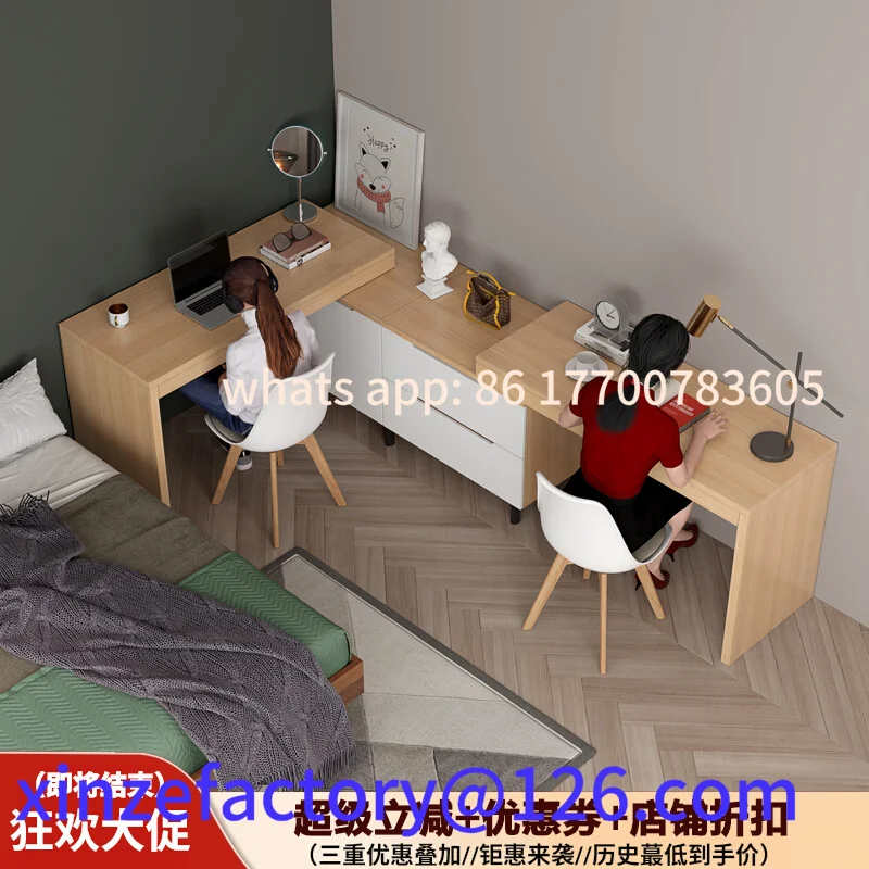 

Customizable modern simple double desk chest corner