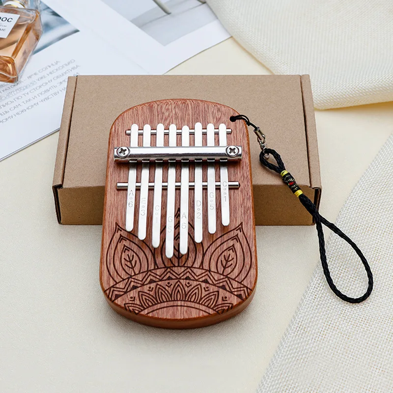 Mini Kalimba 8 Keys Finger Piano - Portable Thumb Piano Gift Kids Piano Set Beginners Musical Instruments Sapele