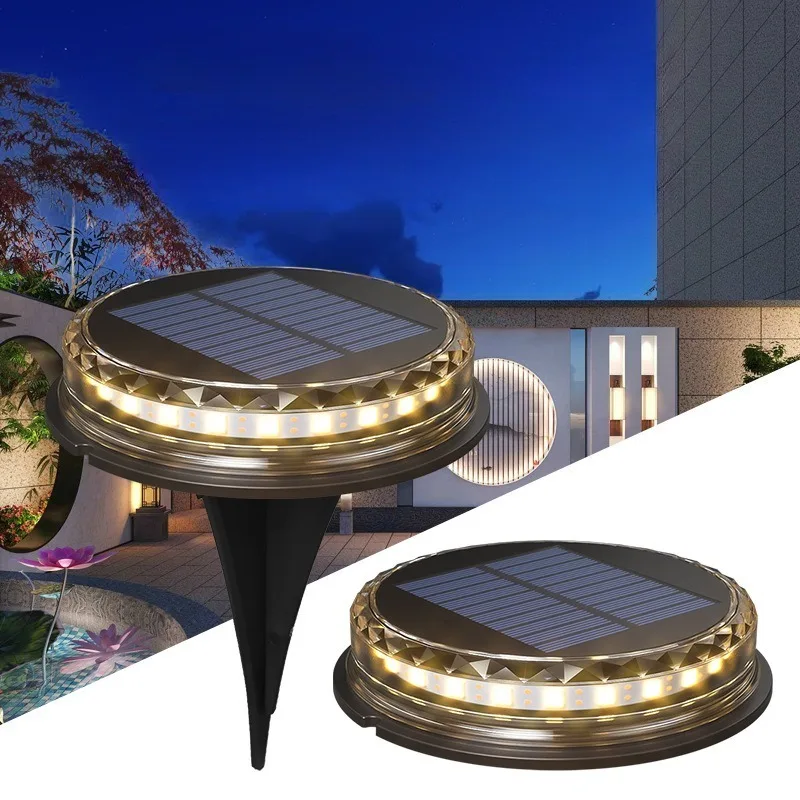 

Solar Ground Lights,17LED Outdoor Waterproof Disc Light In-Ground Landscape Lighting for Patio Pathway Lawn Driveway(Warm Light)