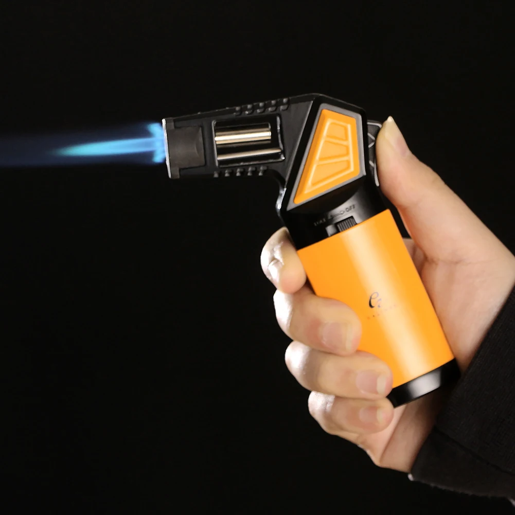 GALINER Gun Spary Cigar Lighter Metal Windproof Portable Torch Butane Gas Lighters With Cigar Drill Safe Fire Lock