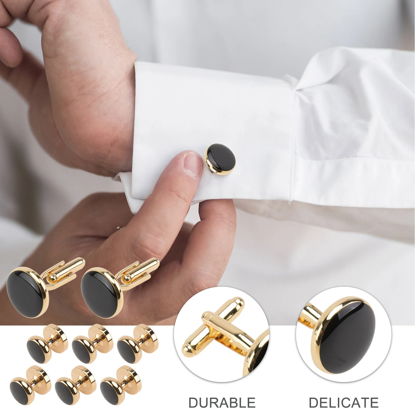 Boutons de costume en cuivre, 8 pièces, clous masculins, cravates en soie pour hommes, cadeaux de mariage d'affaires formels, Occasions spéciales