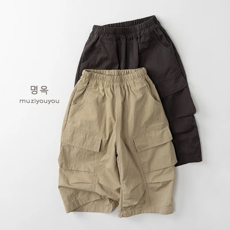 Boys Pants 2026 Spring and Summer New Childrens Clothing Korean Style Boys Baby Loose Thin Overalls All Match Sports Pants