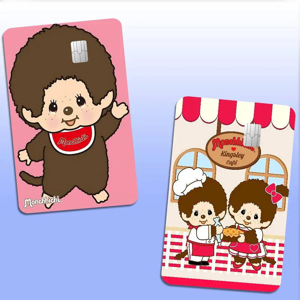 Cartoon M-Monchhichis DIY Sticky Anmie Sticker Film Skin Cover for Credit Card Debit Bank Card Front