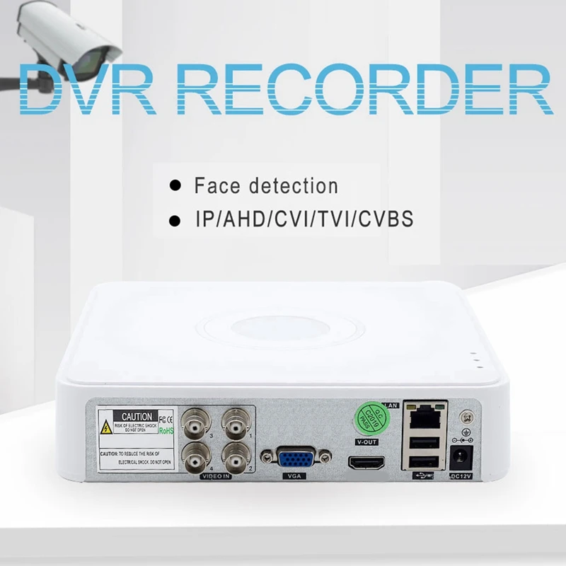Caméra IP hybride DVR CCTV, sécurité 4CH 5M-N, audio sur coaxial pour 5MP 12.5Fps 1080P 720P TVI CVI CVBS, prise UE, facile à utiliser