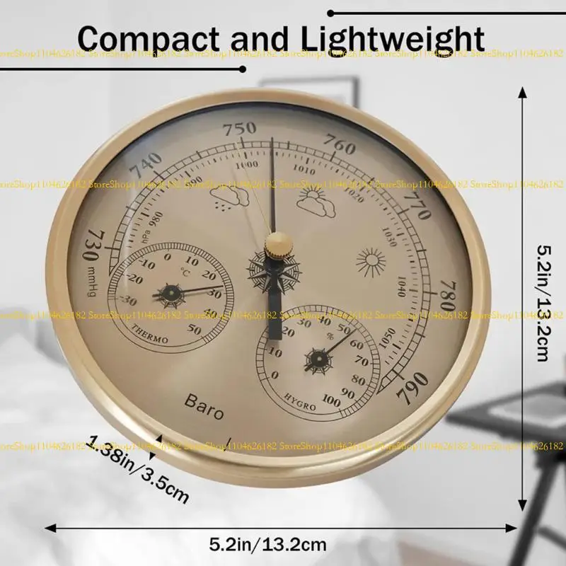 Q2Q4 130 mm Termometri Termometri Hygrometri in acciaio inossidabile Meteo pesca Guochi meteorologici per appassionati
