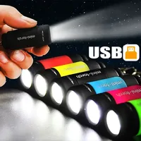 Led Mini Torch Light Portable USB Rechargeable Pocket Keychain Flashlights Waterproof Outdoor Hiking Camping Torch Lamp Lantern