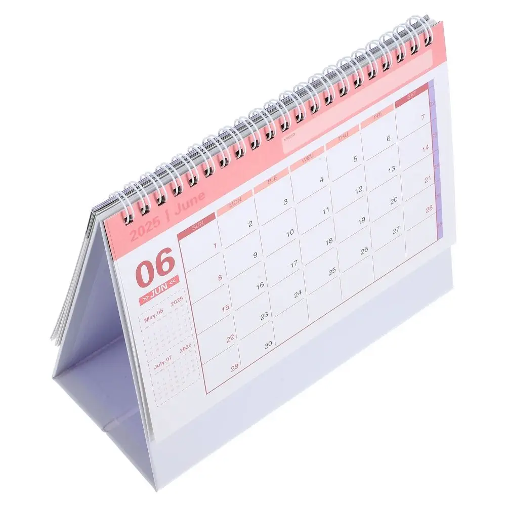 Creative 2025 Desk Calendar Protable To Do List Mini Desktop Calendar Thick Paper Korean style Standing Flip Calendar