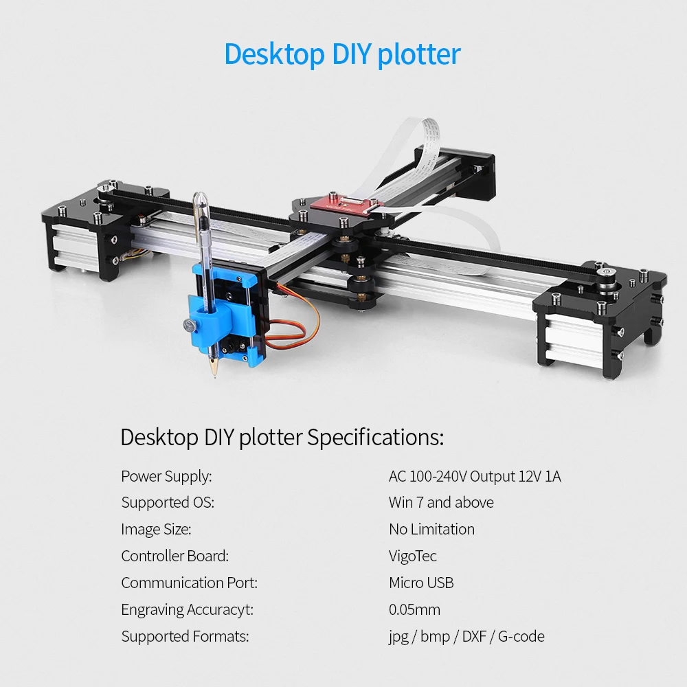 US 100-240V Desktop DIY Assembled XY Plotter Pen Drawing Robot Drawing Machine Painting Handwriting Robot Kit ﻿