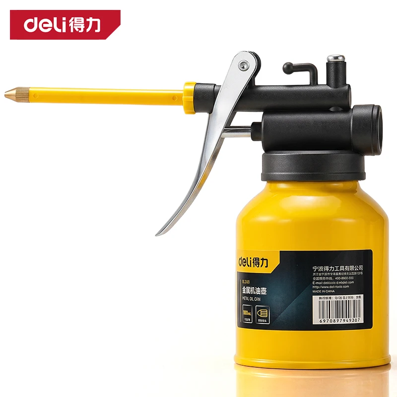 Brass Tip High Pressure Oil Can 180ml Metal Body Grease Injector Lubricating Gun for Car Bike Industrial Use