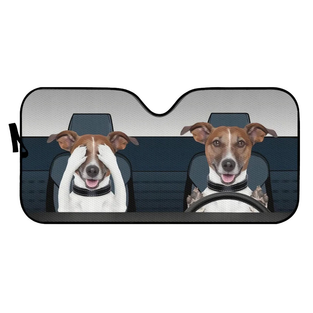 Beagle Dog 3D Animal Printing Car Sun Visor Funny Dogs Cool Handsome Large Size Universal Auto Car Windshield Sunshade Hot Sales