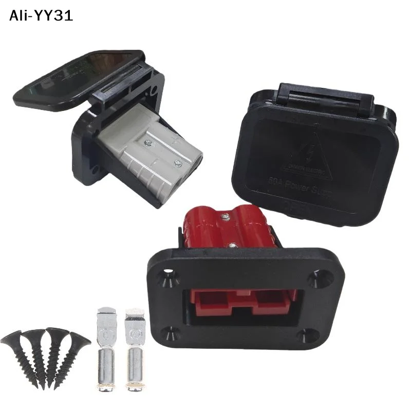 

【R】1 Set 600V Quick Plug Car Battery Power Connectors 50A Battery Charging Connector Kit Forklift Wire Cable Connector