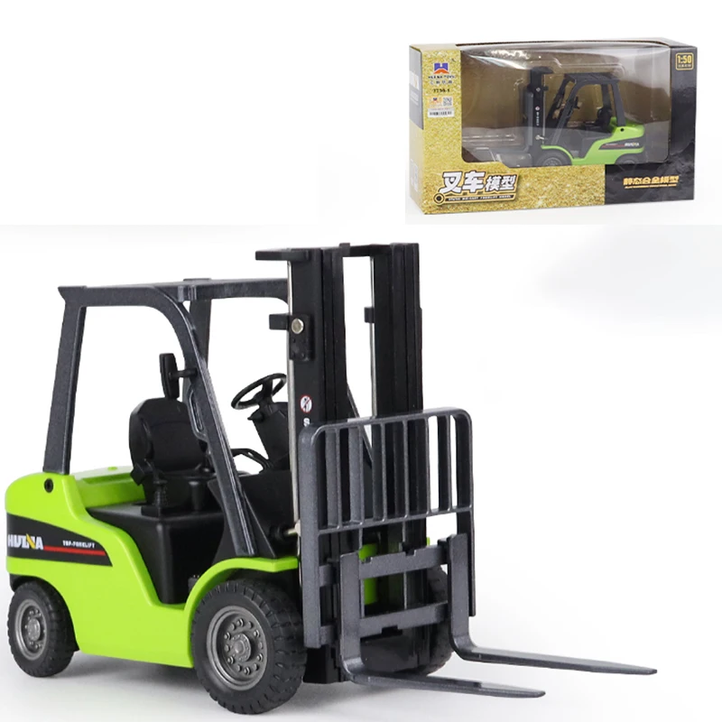 Diecast 1/50 Size Forklift Model Car Alloy Truck Car Model Lifting Stacker Toys for Boys Collection Display Original Box