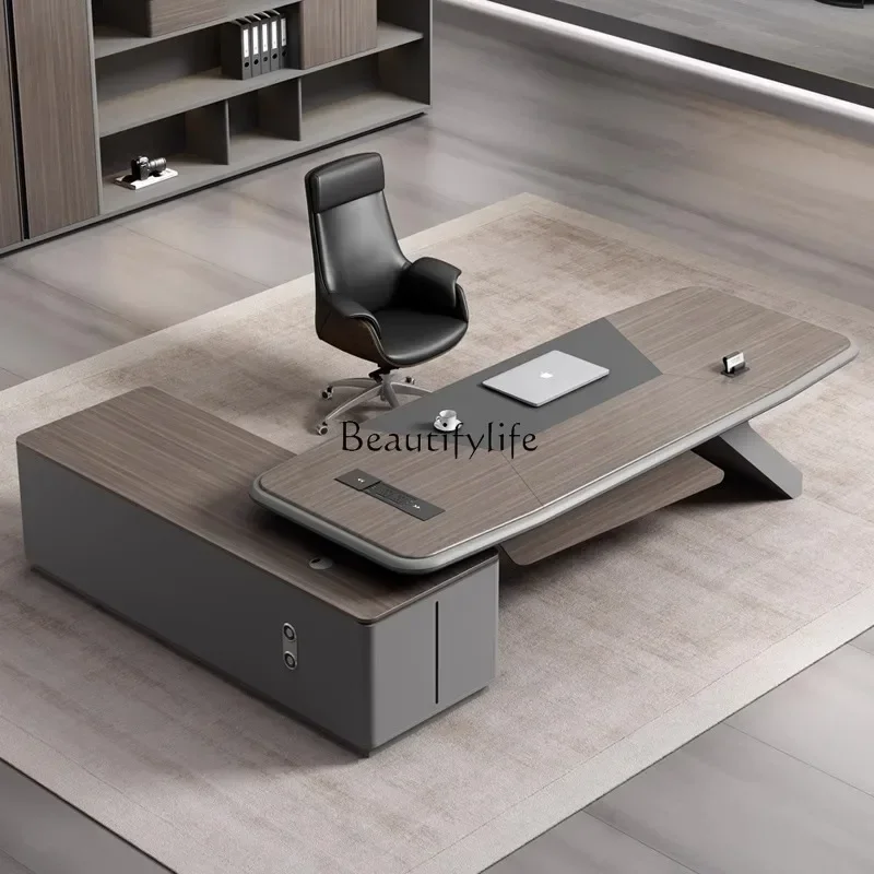 

1PJ12Painted desk, big desk, chairperson's office table and chair combination