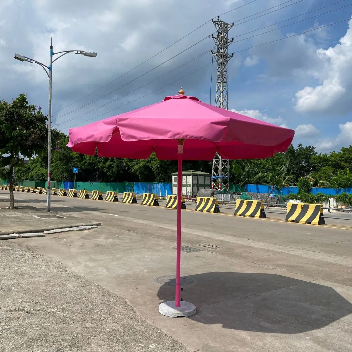 48Mm aluminum alloy Internet celebrity pink outdoor central column umbrella sun umbrella luxury large beach sunshade printed
