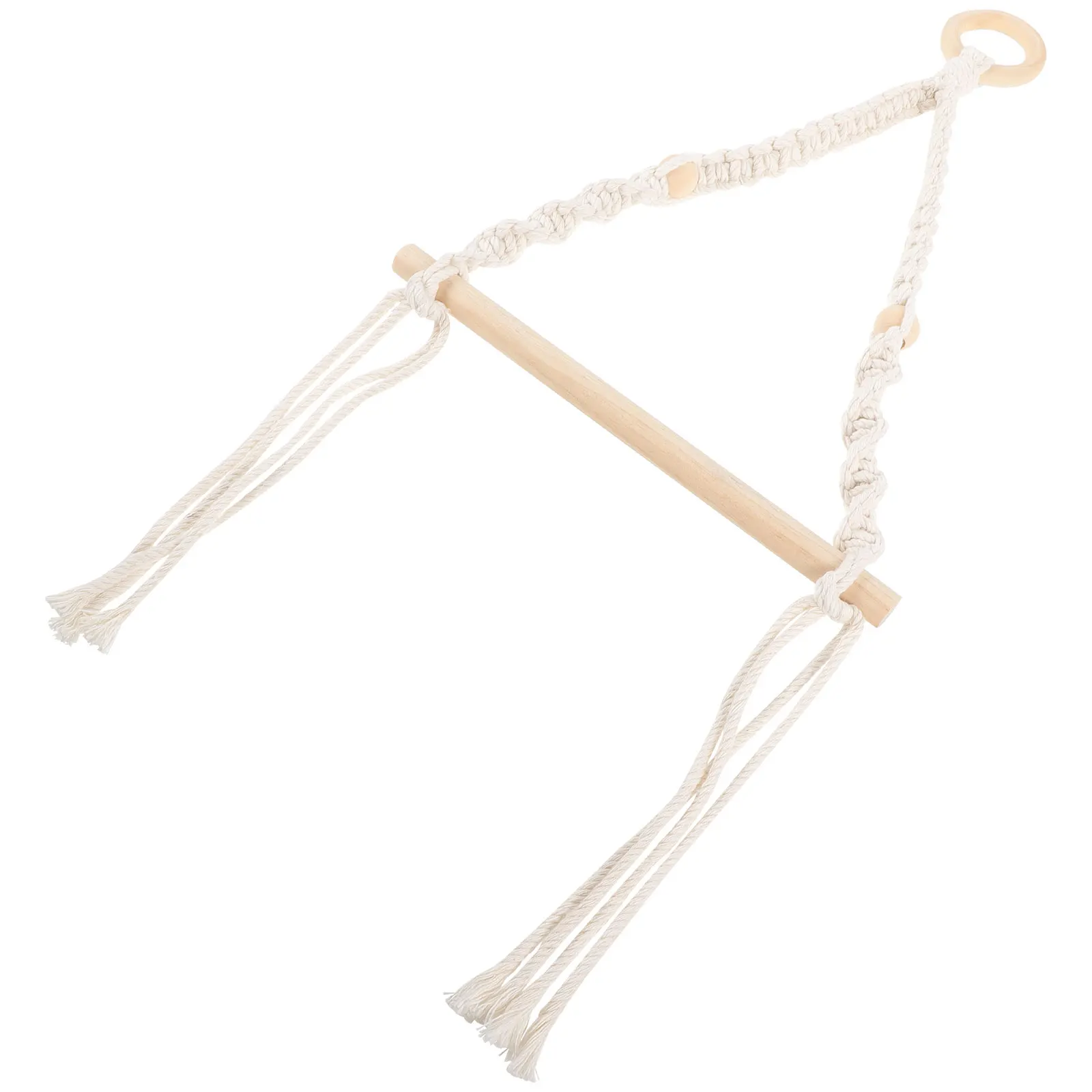 

Wall Mounted Paper Towel Holder Boho Toilet Storage Nautical Macrame Cotton Rope Wood Material Space Saving Bathroom Accessories