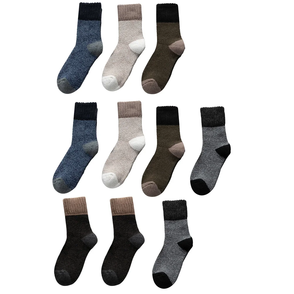 5 أزواج من الجوارب الدفئة للرجال جوارب شتوية ناعمة قابلة للتنفس للمشي لمسافات طويلة والسفر والرياضة وإكسسوارات الأحذية المريحة بألوان مختلطة