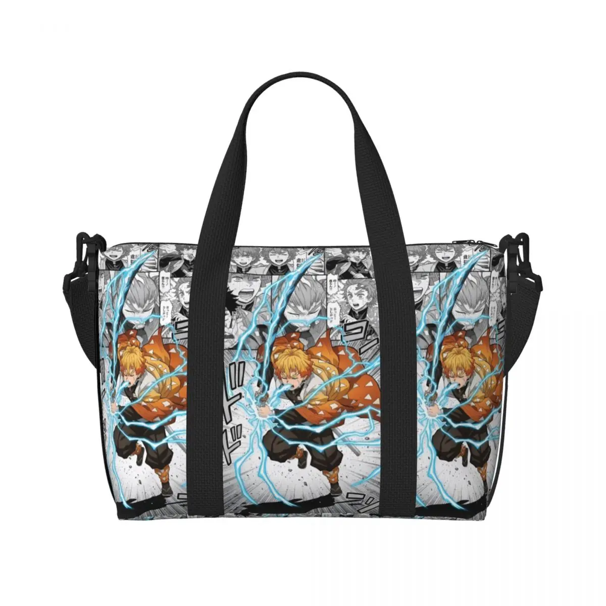 Maßgefertigte Große D-Demons Slayers Tragetasche für Frauen Kimetsus No Yaibas Cartoon Anime Schulter-Einkaufstasche Strand-Fitness-Reisetasche