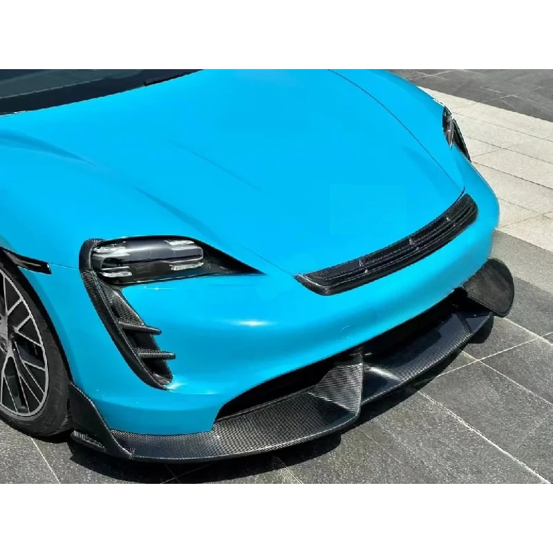 3K Twill Carbon Fiber Body Kit Glossy Matte Surface Front Lip Side Skirt Rear Lip Car Exterior Accessories Fit Taycan