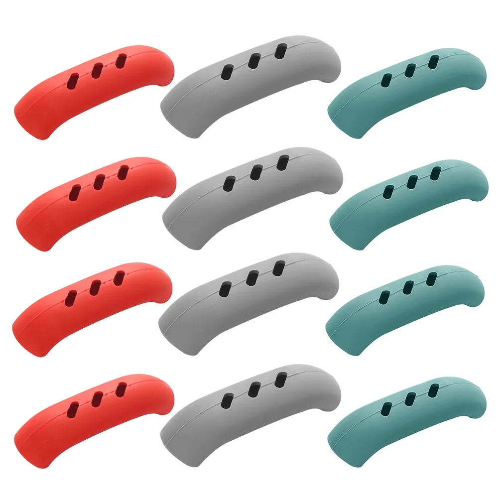 

12 Pcs Protective Case Pot Ear Clip Oven Mitts Hot Skillet Handle Covers Silica Gel Kitchen Supplies