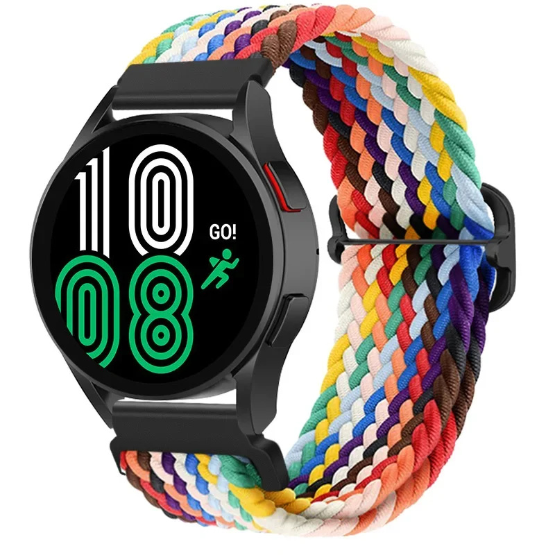 20mm22mm Braided Solo Loop Strap For Samsung Watch 4/5/6/7/Active 2/Huawei Watch 3/GT4-3 Nylon Elastic Bracelet For Amazfit GTR