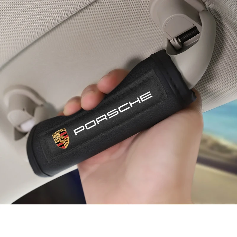 Cubierta protectora de felpa para manija de techo de coche, accesorios para Interior de Boxster Cayman Cayenne 911 Macan Panamera