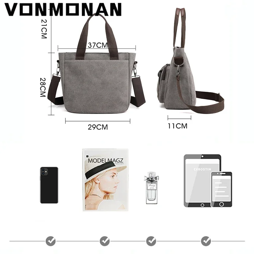 2024 Women Bag New Fashion Messenger Bag Women Shoulder Bag Canvas Handbag Purse Large Capacity Fashion Female Tote Shopping Bag