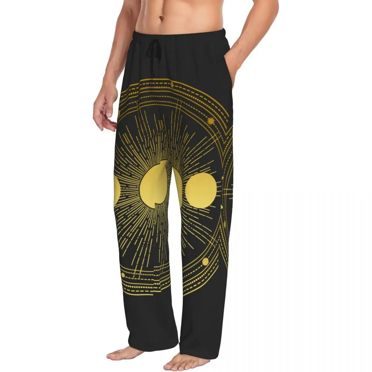 Abstract Composition Orbits And Stars Men's Casual Pajama Sleeping Pants Lounge Loose Trousers Comfortable Nightwear