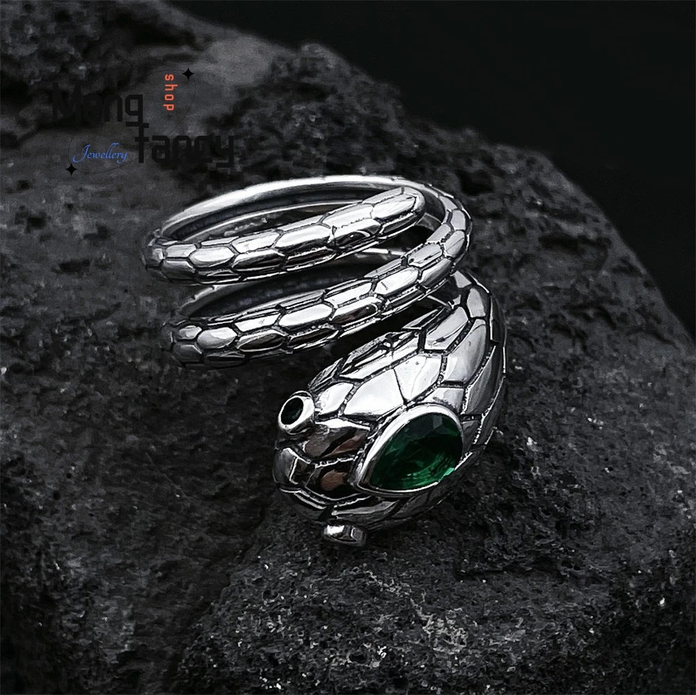 

Personalized Snake-Shaped Ring, Women's Retro Geometric Ring, Exaggerated Internet Celebrity Index Finger Ring Fashion Jewelry
