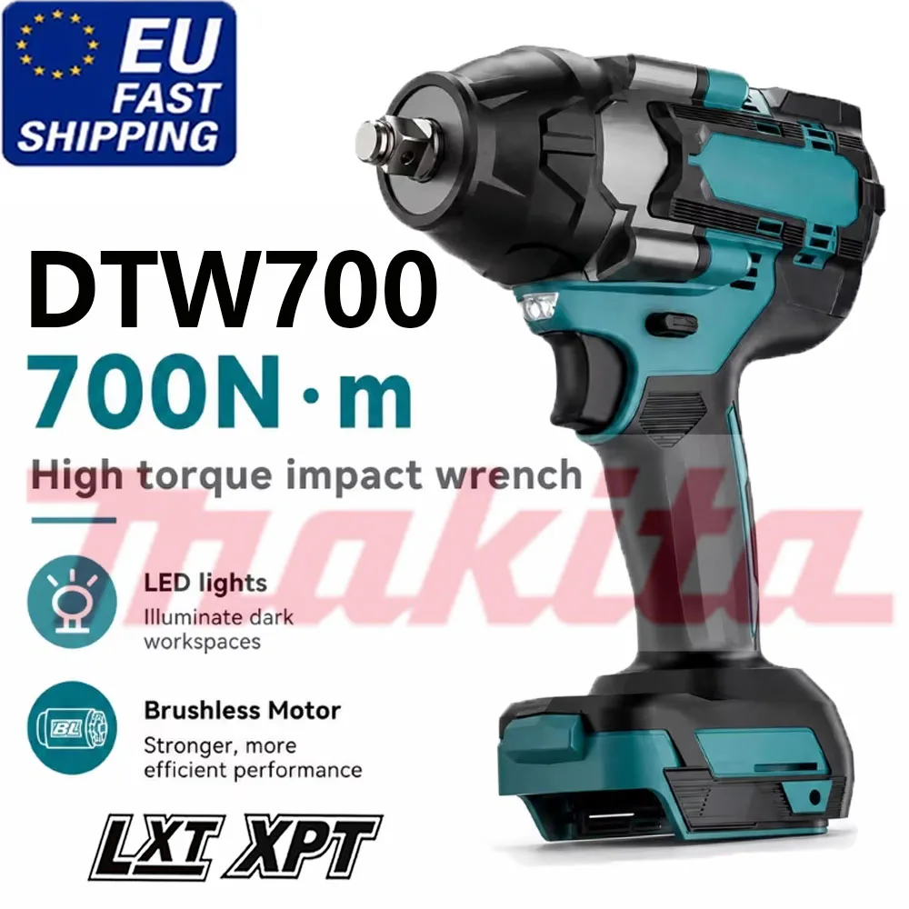 für Makita DTW700 1200N.M Bürstenloser 1/2-Zoll-Elektro-Schlagschrauber, 3-Funktionen-Akku-Bohrschrauber, Werkzeuge für Makita 18V-Akku