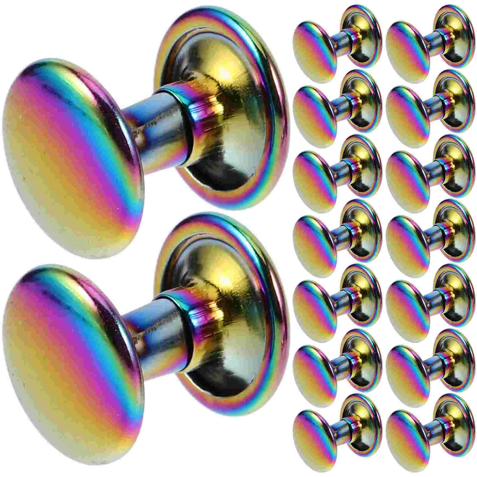

50 Pcs Rainbow Colored Hat Nails Blanket Tags Belt Buckle Decoration Bag Adjustable Bucklt Ring End Charm Cream of Buttons