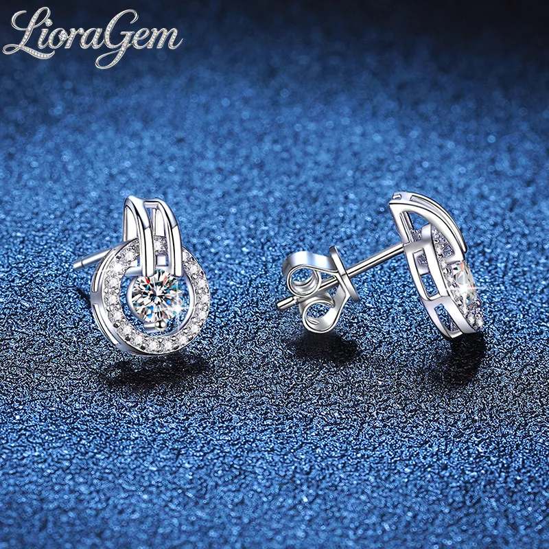 

LioraGem Women's Personality Starry Sky Moissanite Stud Earrings, Shiny D-Color Moissanite Stud Earrings Platinum PT950 Stamp