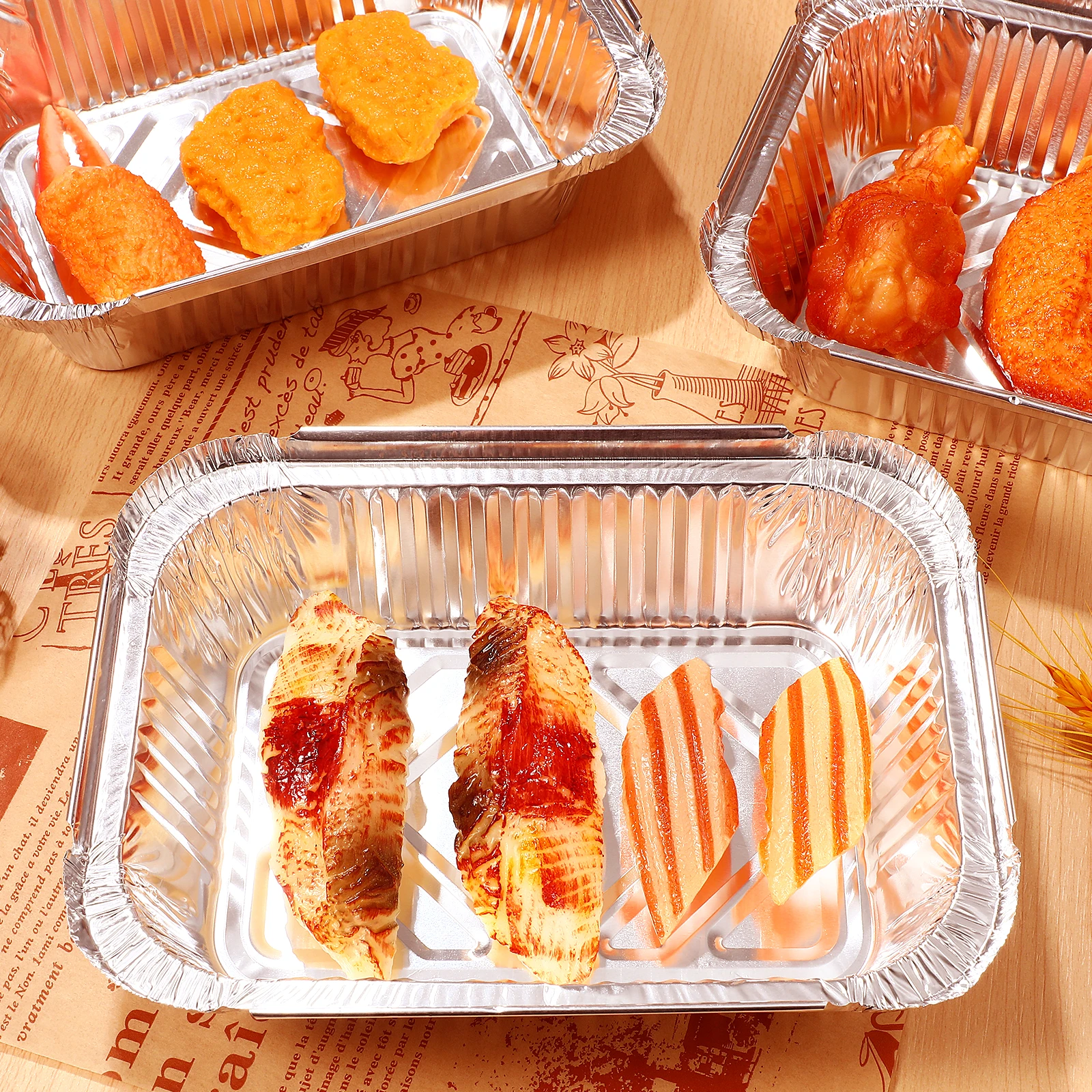 

20 Pcs Foil Pans Large Aluminum Pans Capacity Baking Trays Large Foil Trays Oven Grill Square Barbecue Drip Pan