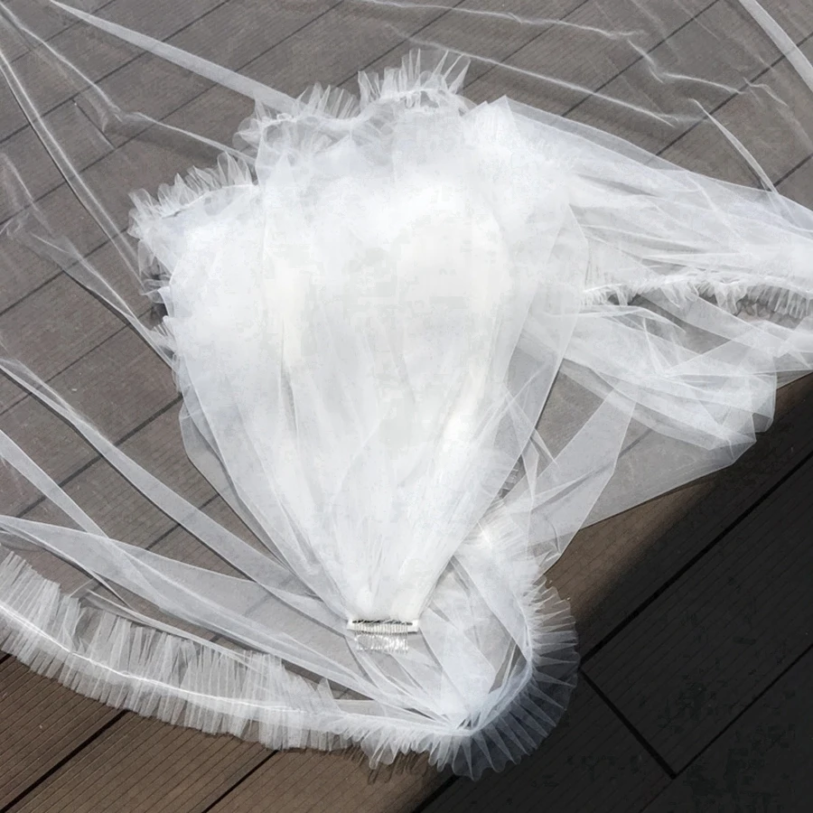 Nouvelle Arrivée Ivoire Cathédrale voiles de mariage pour les femmes de mariage accessoires Velos de novia voiles de Mariée Mariage welon ślubny