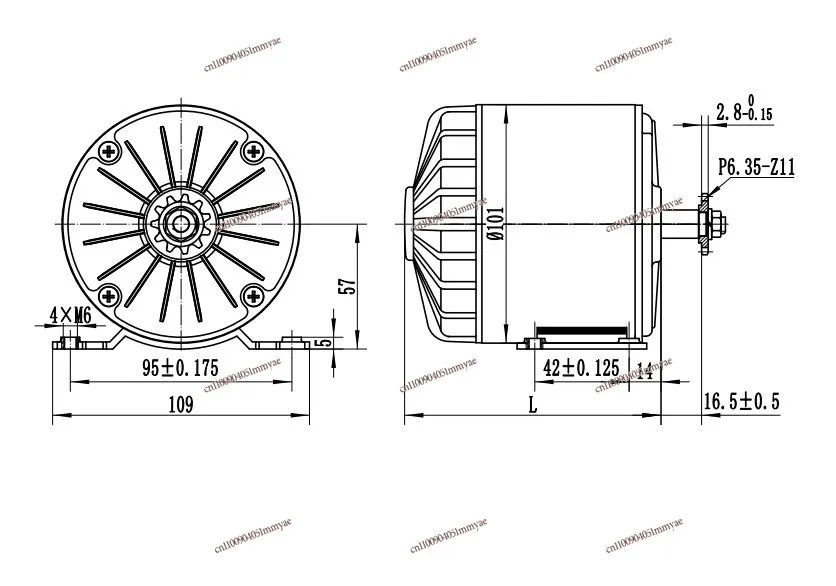 Permanent Magnet DC High-speed Brushed Motor Motor MY1016-350W Scooter Recreational Vehicle Small Electric Motorcycle