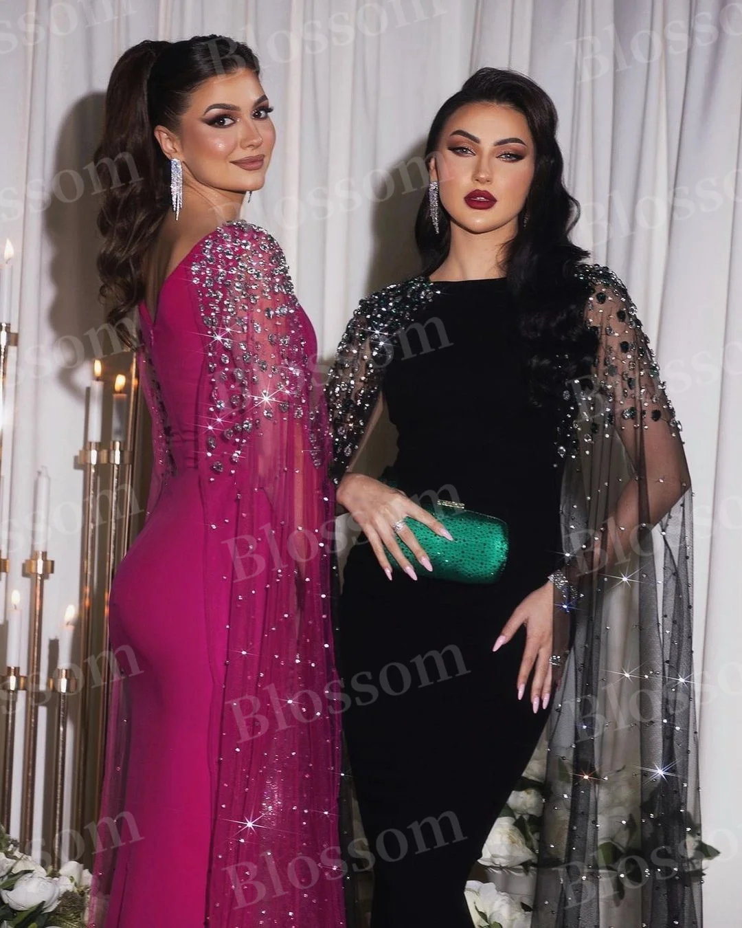 Jewel Crystal Cap Sleeves Prom Dresses Sheath Ankle-length Saudi Arabia Luxury Evening Dresses 2024 Formal Party Gown