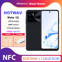 HOTWAV Note 12 8GB+128GB Smartphone 6.8'' HD+ Android 13 NFC Octa-Core Mobile Phone 48MP 6180mAh PD3.0 20W Charging Cellphone