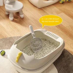 Sandbox for extra dinosaur cats semi-feed size large size washable design anti-response convenient solution for large cats 10 Main Sales Box of Sand for Cats - №4