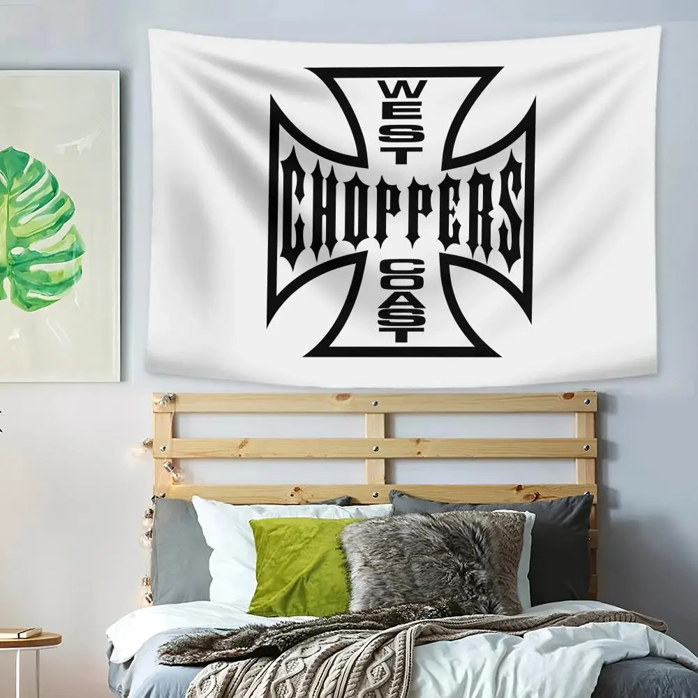 W-West Coast Choppers LOGO Tapestry Bedroom Living Room Bar Party House Home Dorm Interior Wall Decor Background Banner
